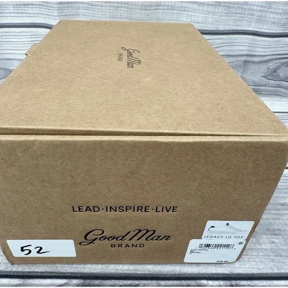 GOOD MAN BRAND LEGACY LO TOP ITALIAN LEATHER SNEAKERS NATURAL MEN'S SIZE 15 - Picture 10 of 10